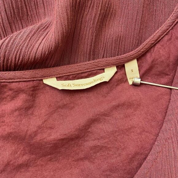 Soft Surroundings Mauve Katriene Sleeveless Crinkle Maxi Dress Small - Picture 4 of 6